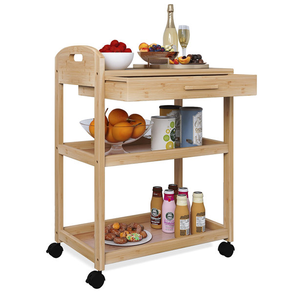 Winston Porter Mykita Solid Wood Kitchen Cart Wayfair